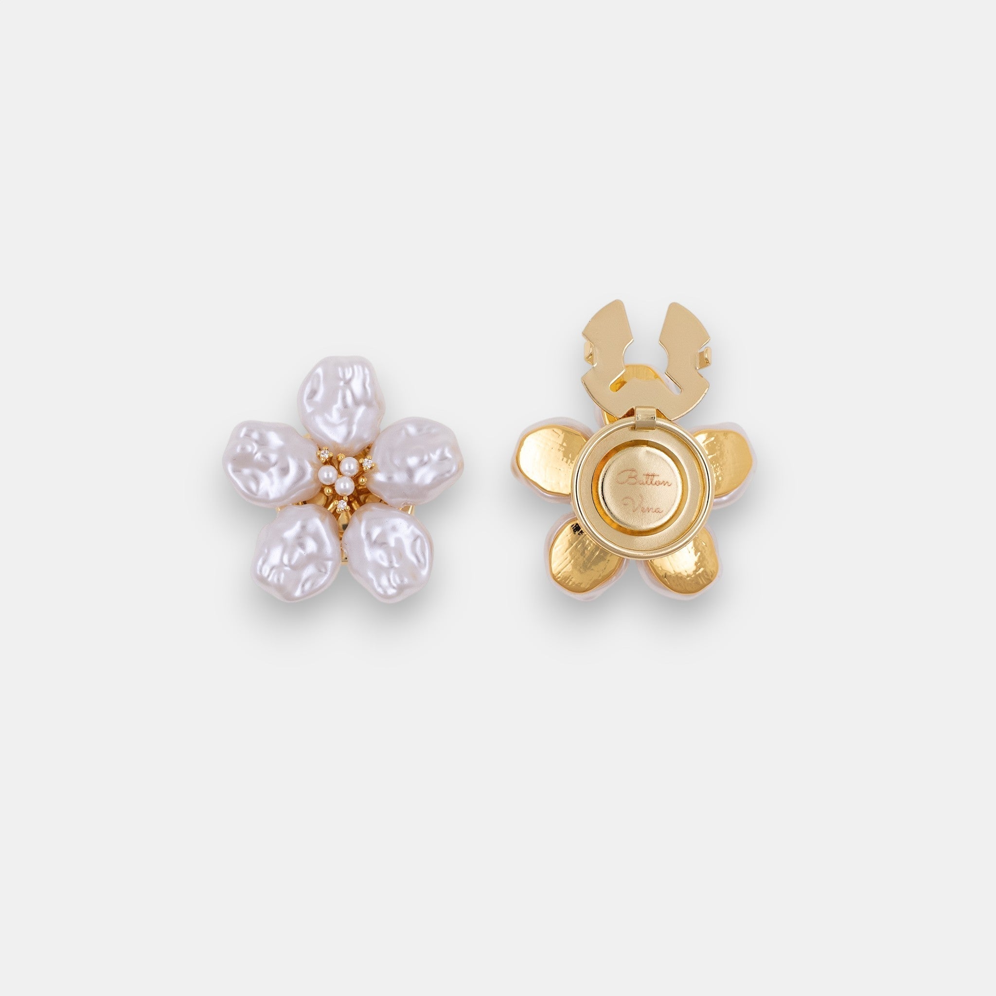 Astral Flora Button Cover Set – 22K Gold-Plated Floral Shirt Accessory