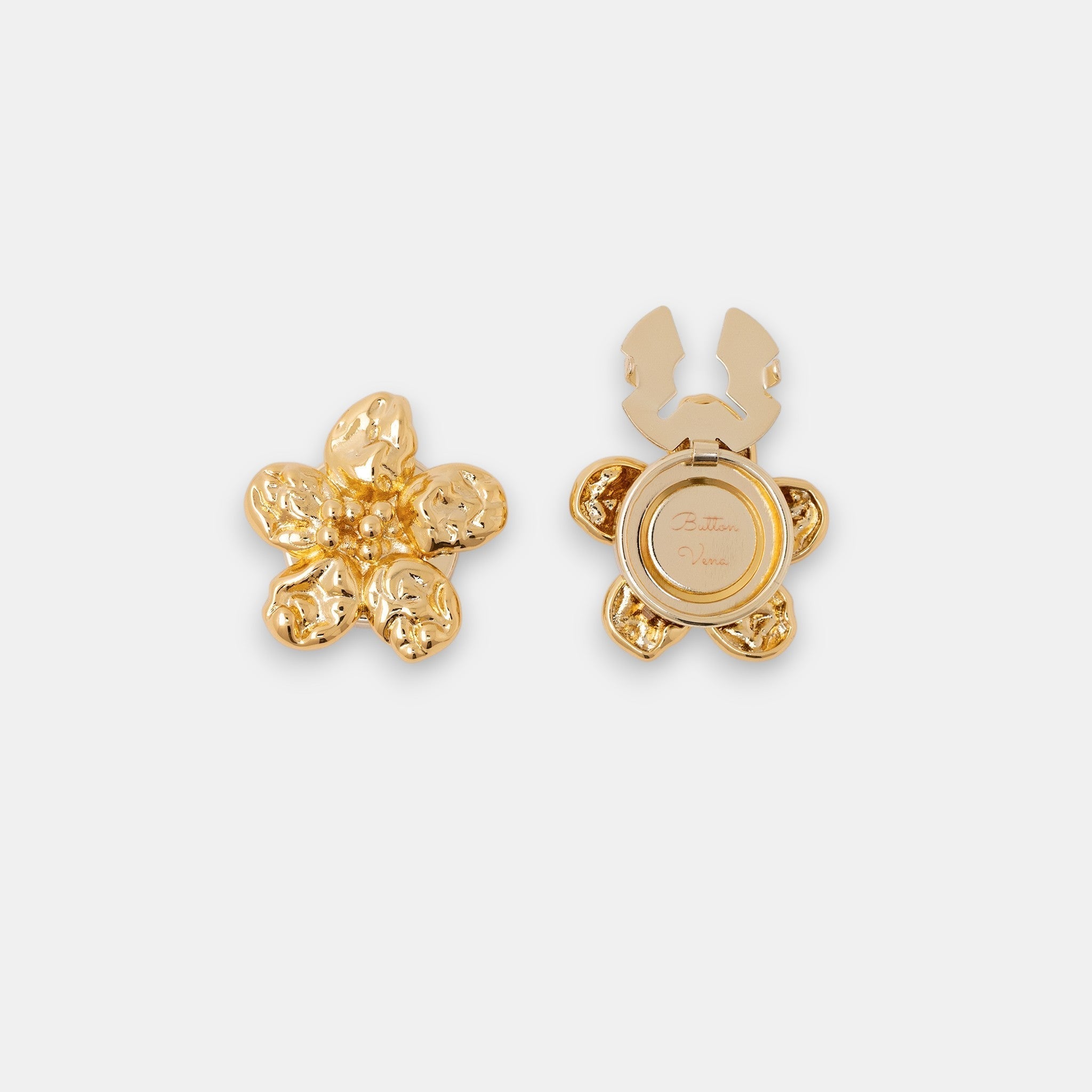 Astral Flora Button Cover Set – 22K Gold-Plated Floral Shirt Accessory