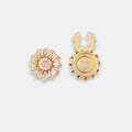 Bellis Button Cover Set – Full-Bloom Cubic Zirconia Daisy in Gold or Silver