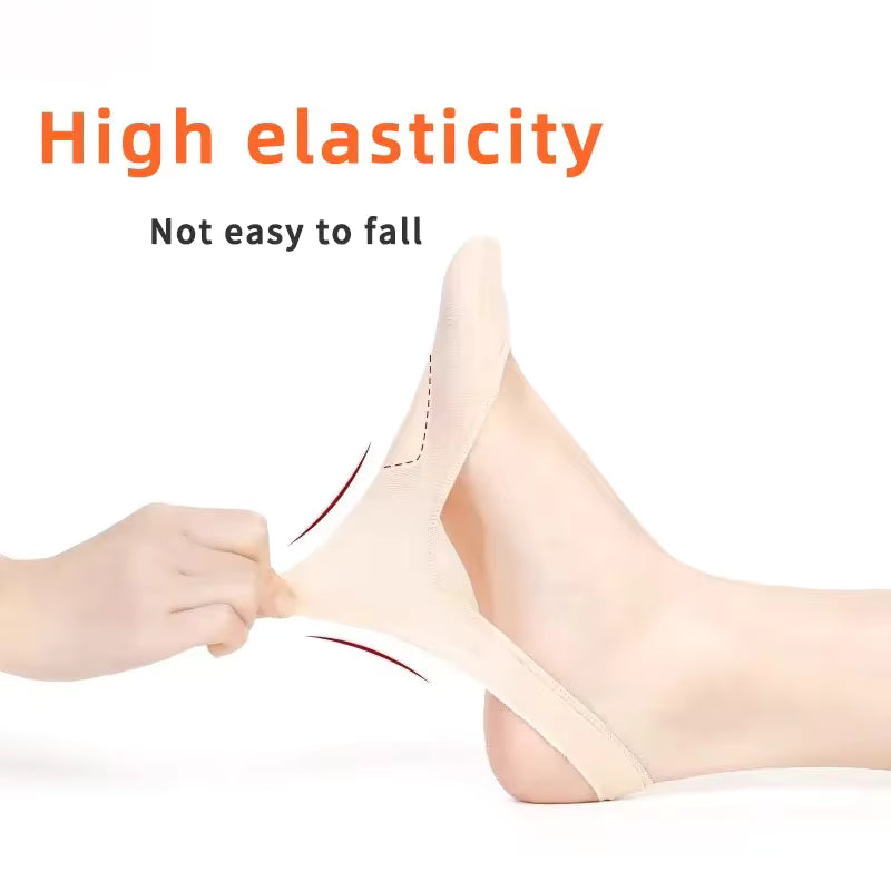 Women's Invisible No-Show Socks with Silicone Grip – Anti-Slip Liner Socks for Heels & Flats (3 Pairs)