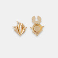 Foulard Button Cover Set – 22K Gold Sculptural Silk-Drape Statement Piece