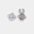 The Iris Button Cover Set – Teal & Violet Enamel with Diamond-Like Zirconia