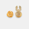 Versailles Rose Button Cover Set – 14K Gold Vintage Metalwork 3D Petal Art